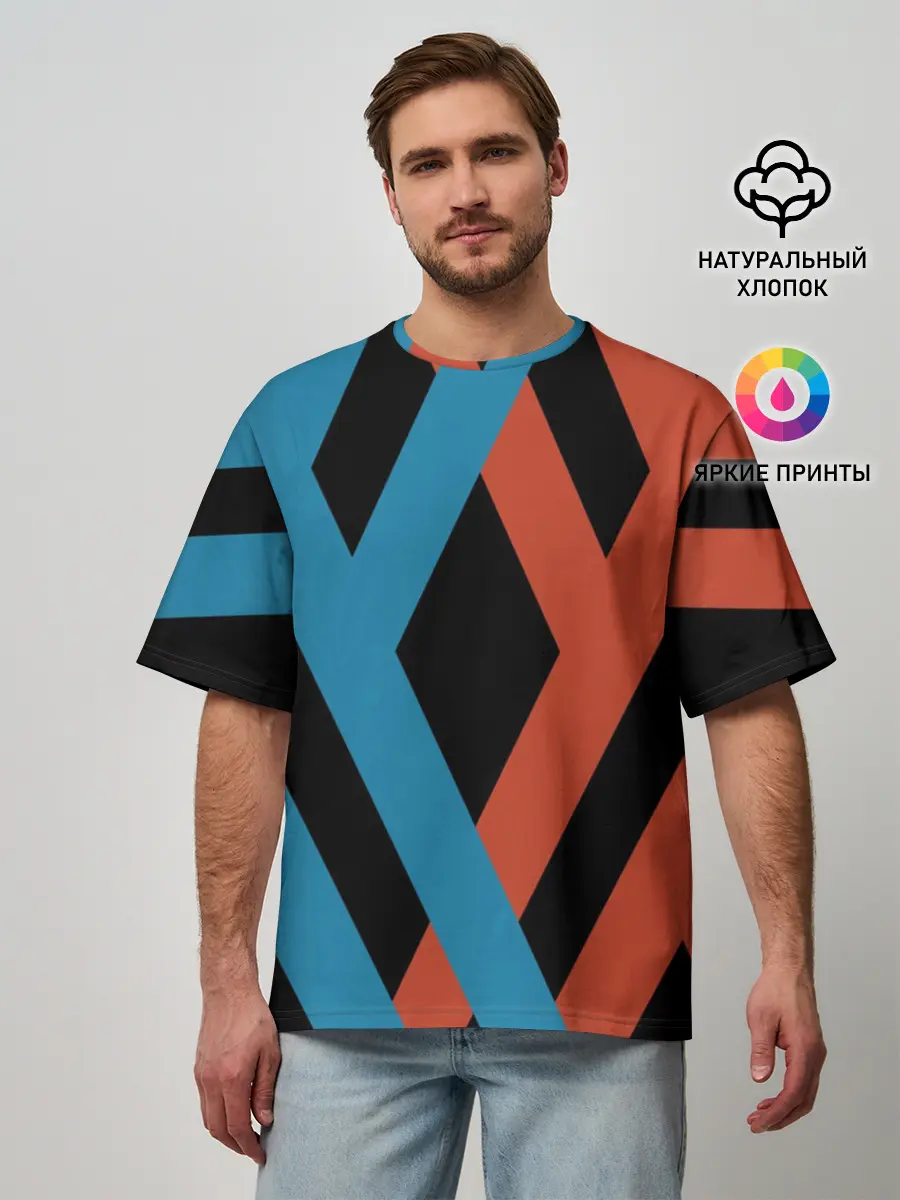 Мужская футболка оверсайз / two XX on black