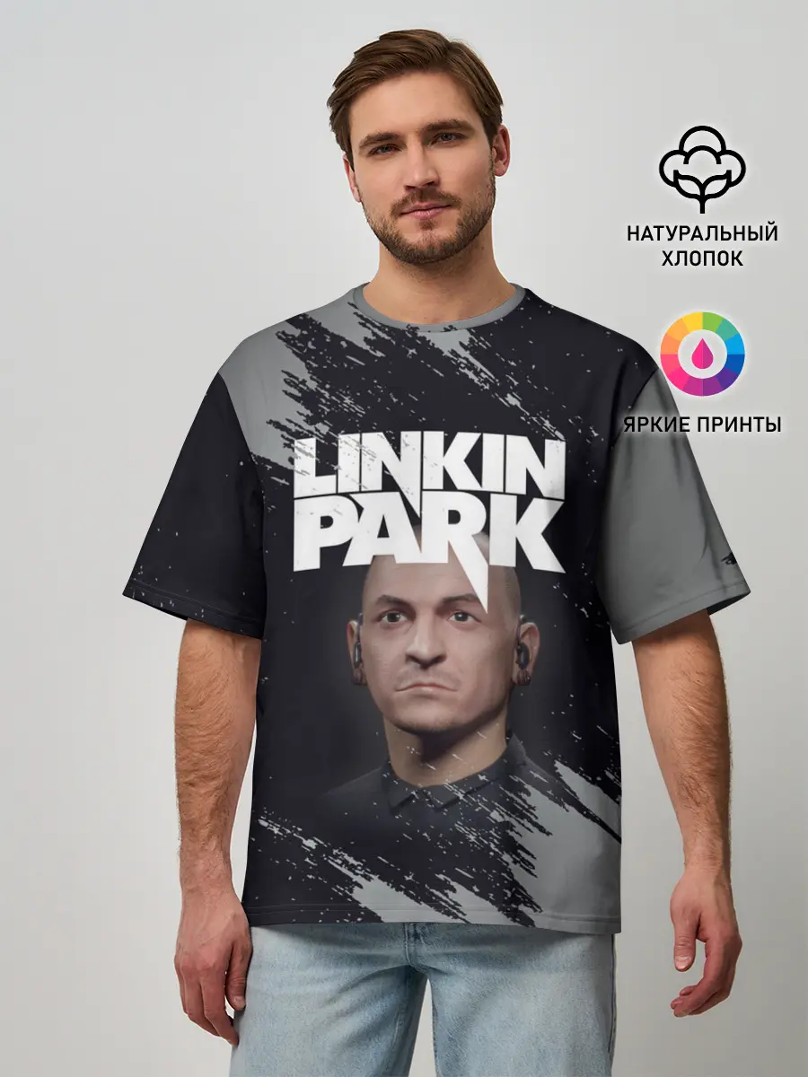 Мужская футболка оверсайз / ЧЕСТЕР | ЛИНКИН ПАРК