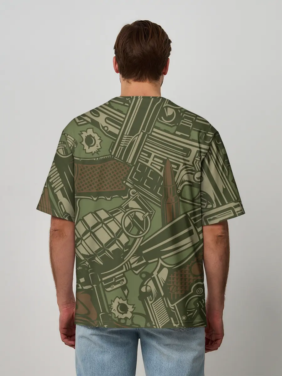 Мужская футболка оверсайз / Военный инвентарь | Military equipment