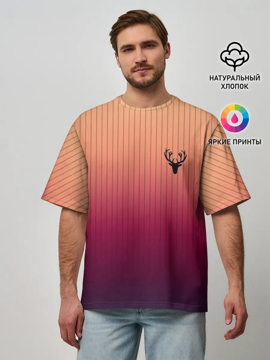 Мужская футболка оверсайз / The Gradient Of Deer