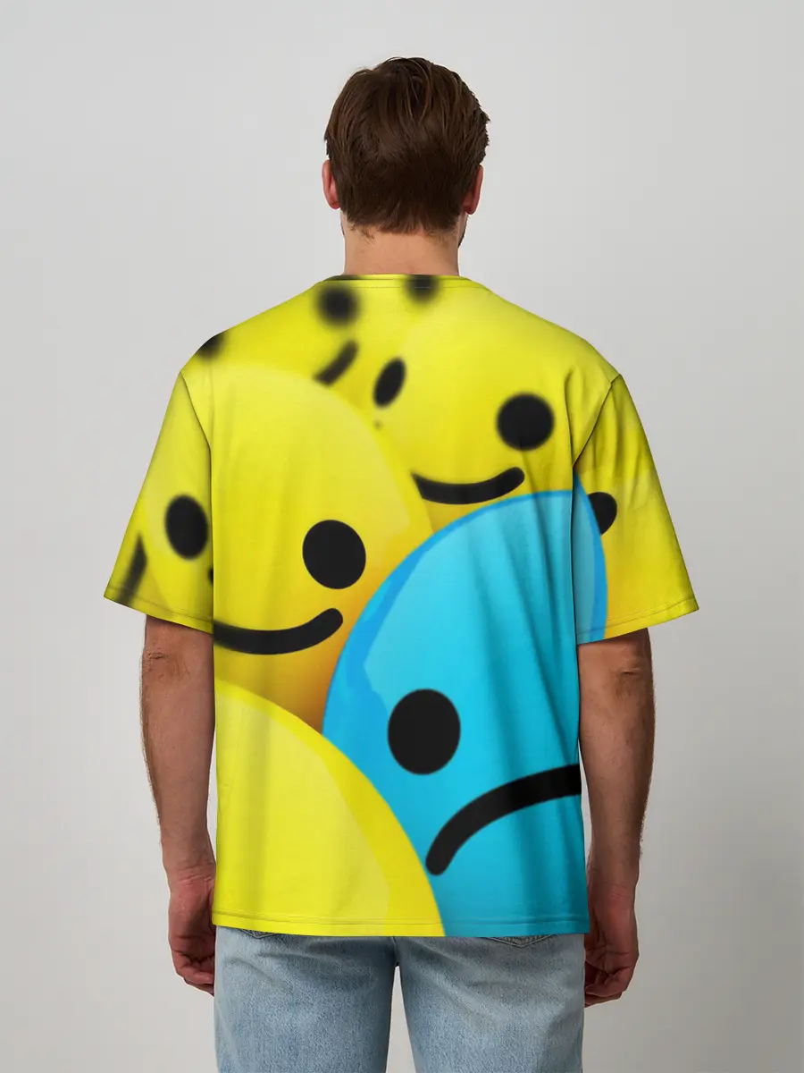 Мужская футболка оверсайз / СМАЙЛИКИ