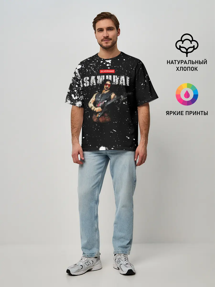 Мужская футболка оверсайз / SAMURAI Cyberpunk 2077