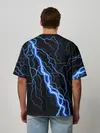 Мужская футболка оверсайз / ГОЛУБАЯ МОЛНИЯ / ГРОЗА