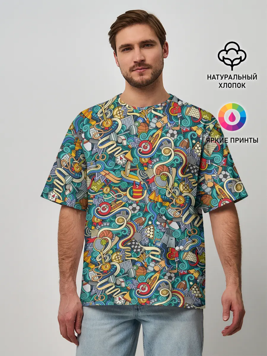 Мужская футболка оверсайз / Sport