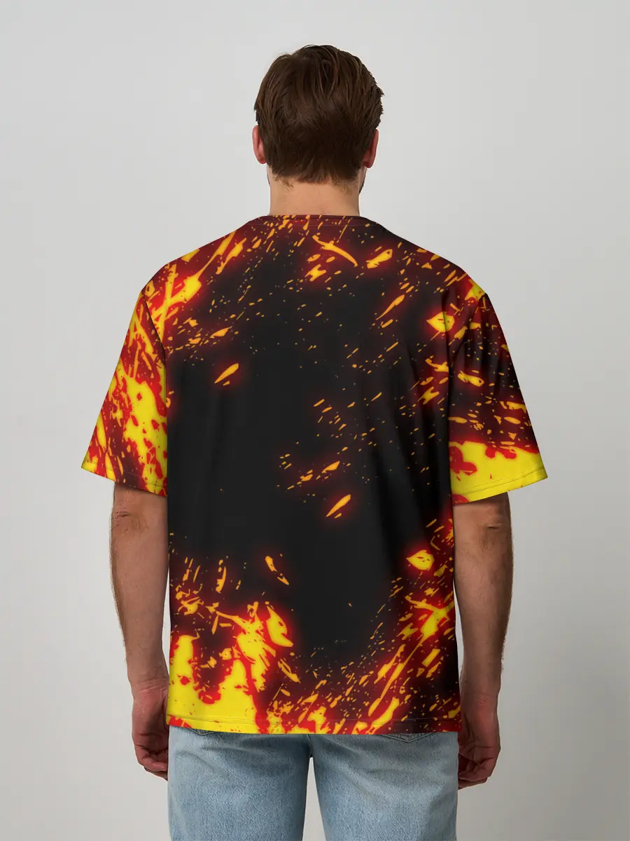 Мужская футболка оверсайз / Geometry Dash | Demon