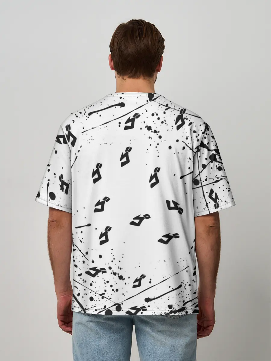 Мужская футболка оверсайз / KILLER QUEEN черные брызги