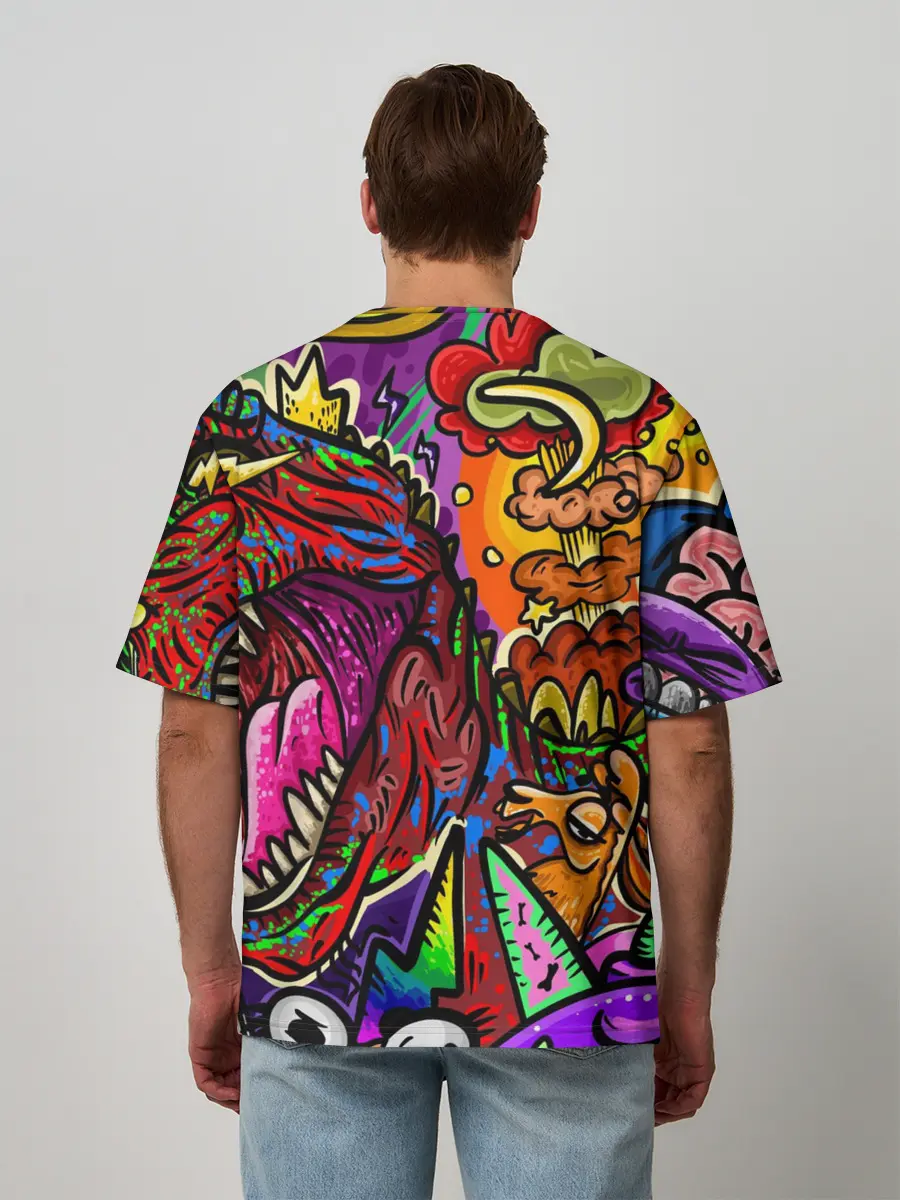 Мужская футболка оверсайз / Динозавр