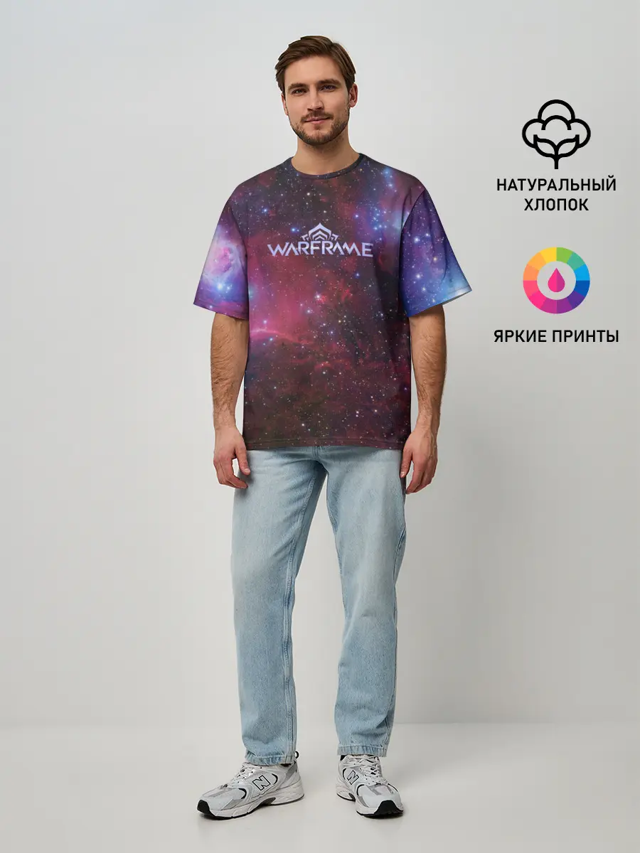 Мужская футболка оверсайз / Warframe Logo