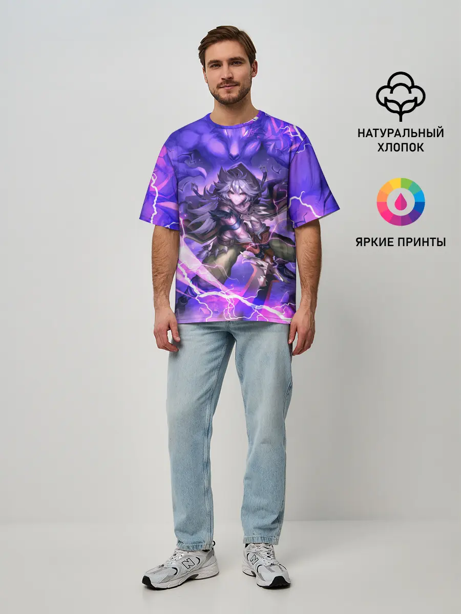 Мужская футболка оверсайз / Рэйзор | Genshin Impact | Геншин Импакт