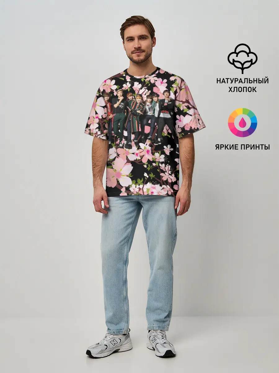 Мужская футболка оверсайз / BTS | Sakura