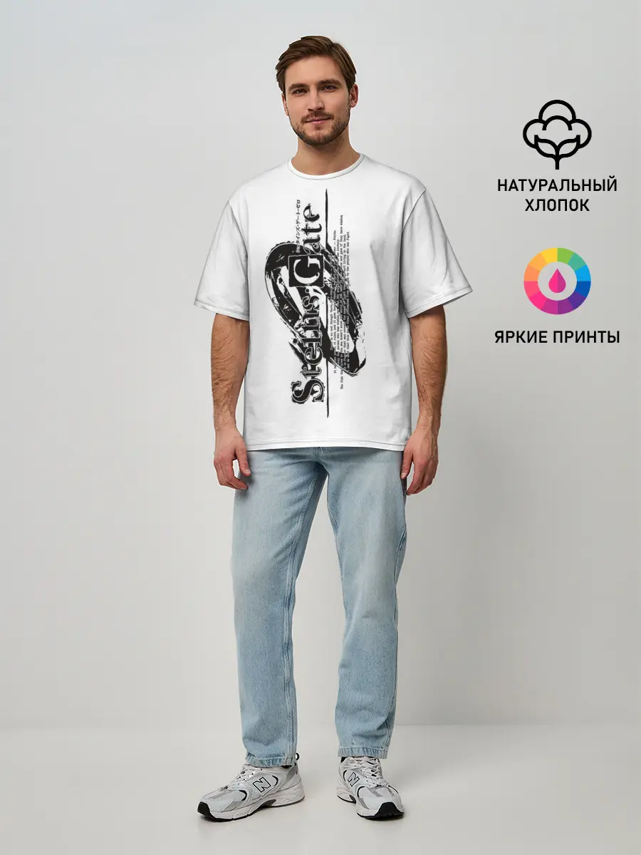 Мужская футболка оверсайз / Врата Штейна / Steins Gate