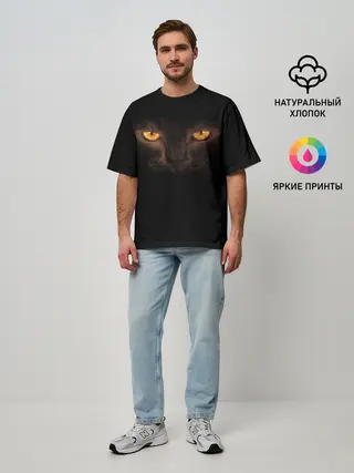 Мужская футболка оверсайз / Кошачий Взгляд