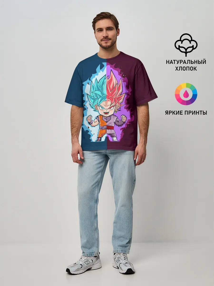 Мужская футболка оверсайз / Vegeta power
