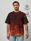 Мужская футболка оверсайз / ПЛАМЯ 3D