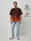 Мужская футболка оверсайз / ПЛАМЯ 3D