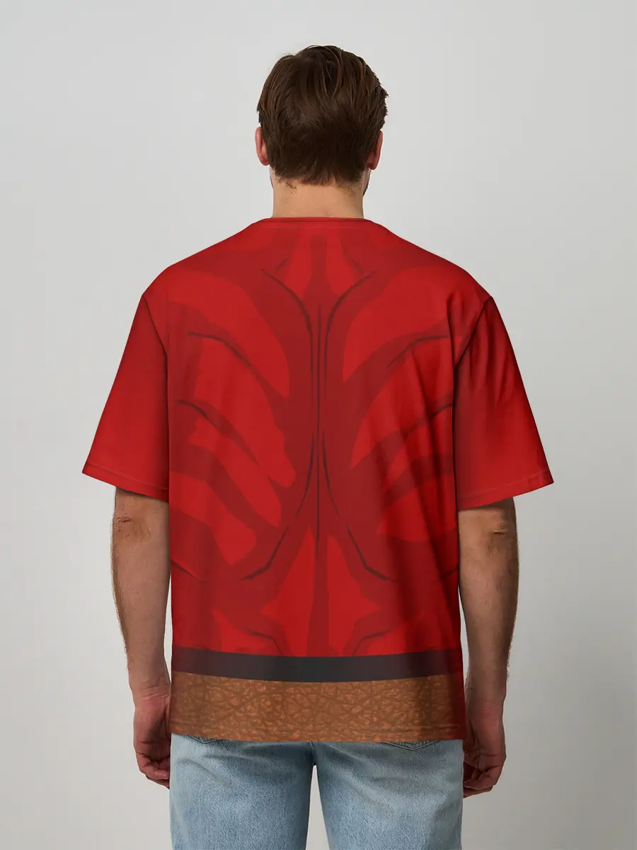 Мужская футболка оверсайз / Красный качок