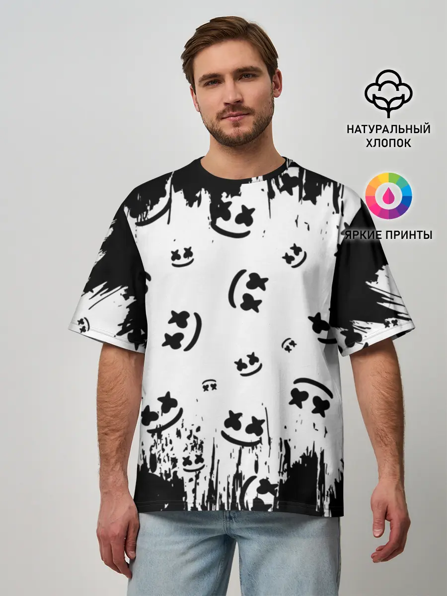 Мужская футболка оверсайз / MARSHMELLO / МАРШМЕЛЛОУ