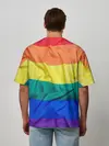Мужская футболка оверсайз / Радуга - мятая ткань полотно