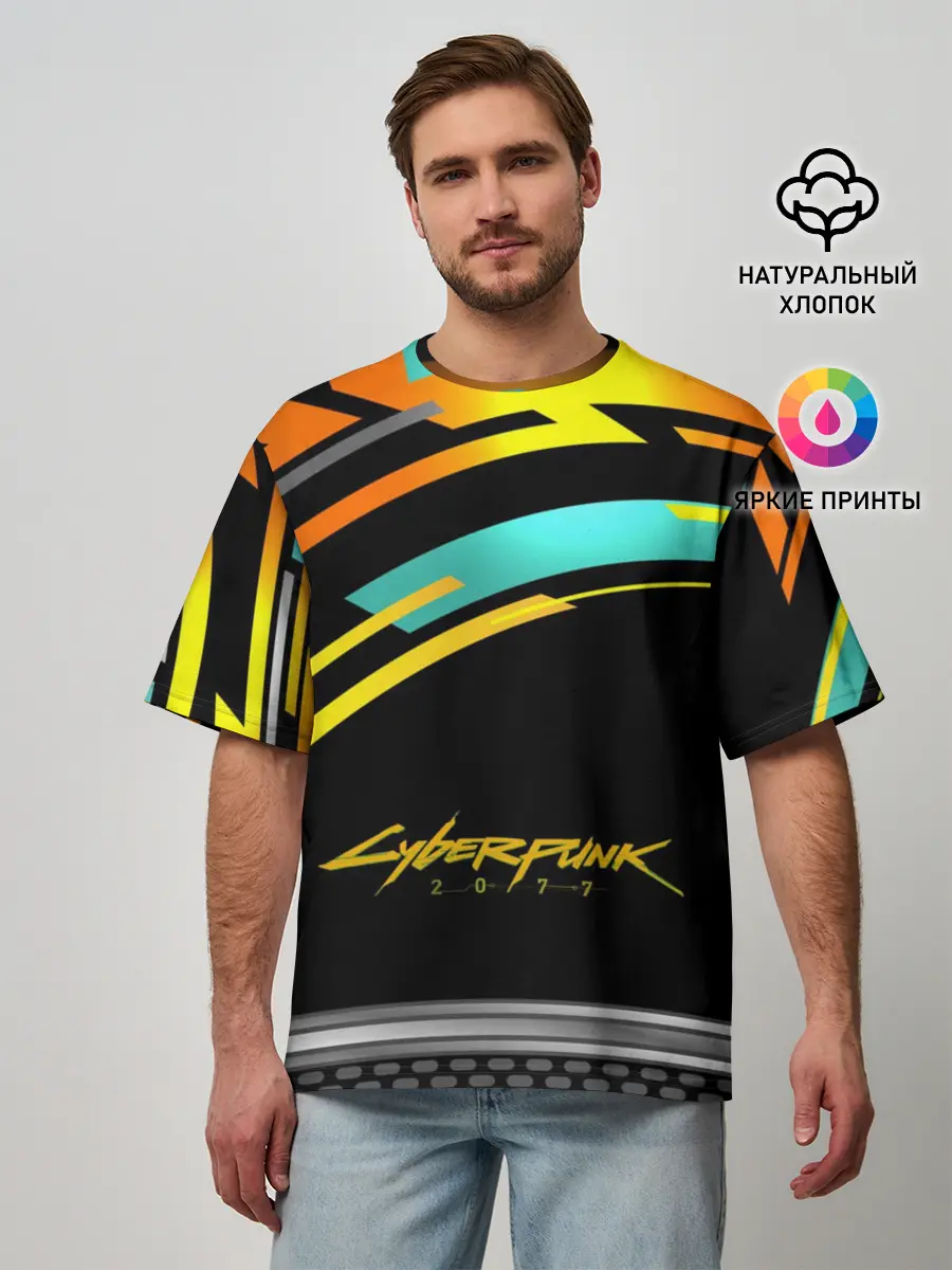 Мужская футболка оверсайз / CyberPunk 2077