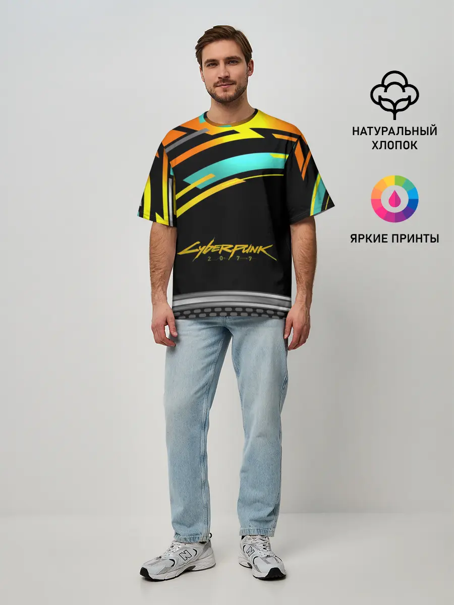 Мужская футболка оверсайз / CyberPunk 2077