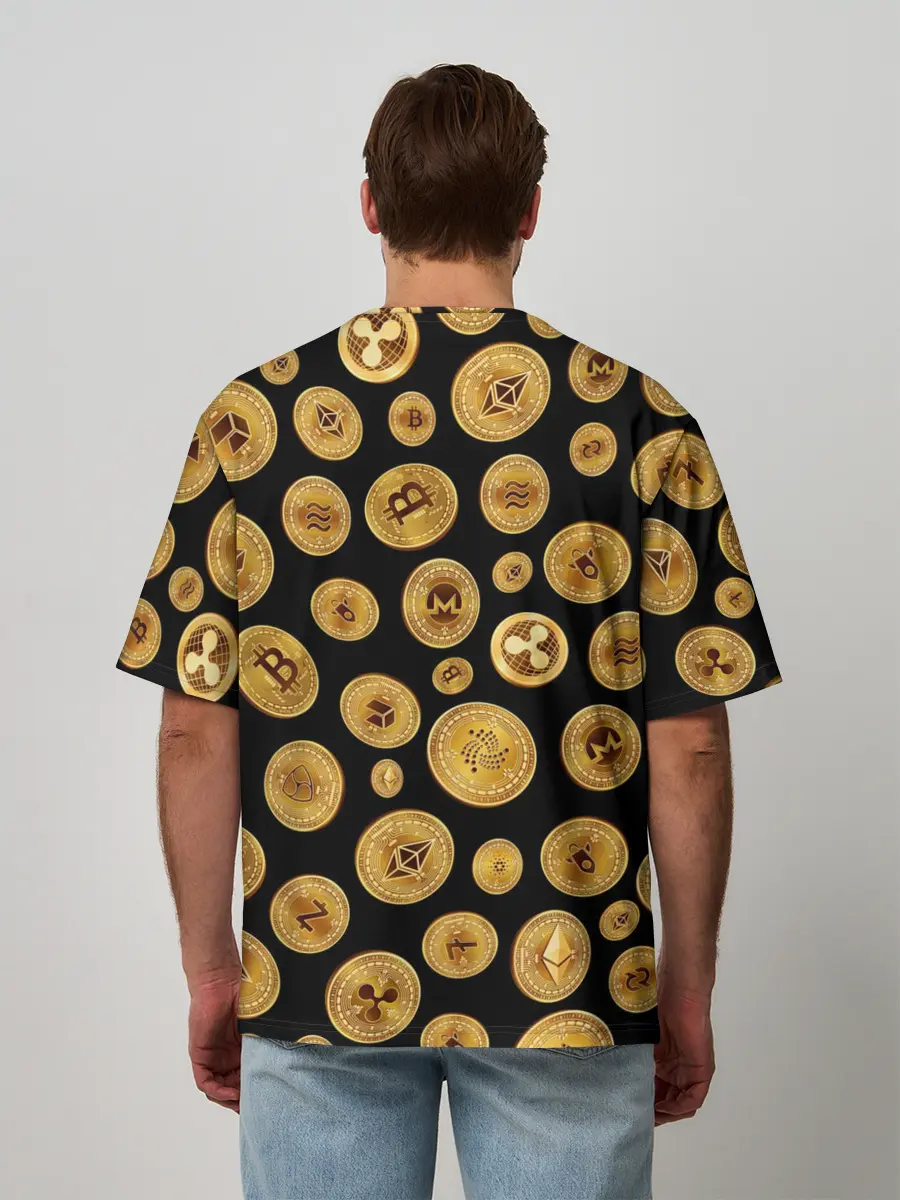 Мужская футболка оверсайз / CRYPTOCURRENCY | КРИПТОВАЛЮТА