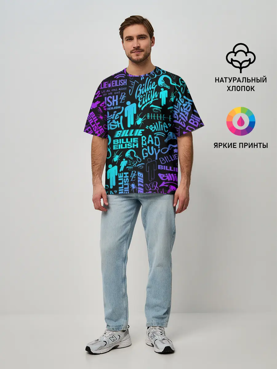 Мужская футболка оверсайз / BILLIE EILISH | БИЛЛИ АЙЛИШ
