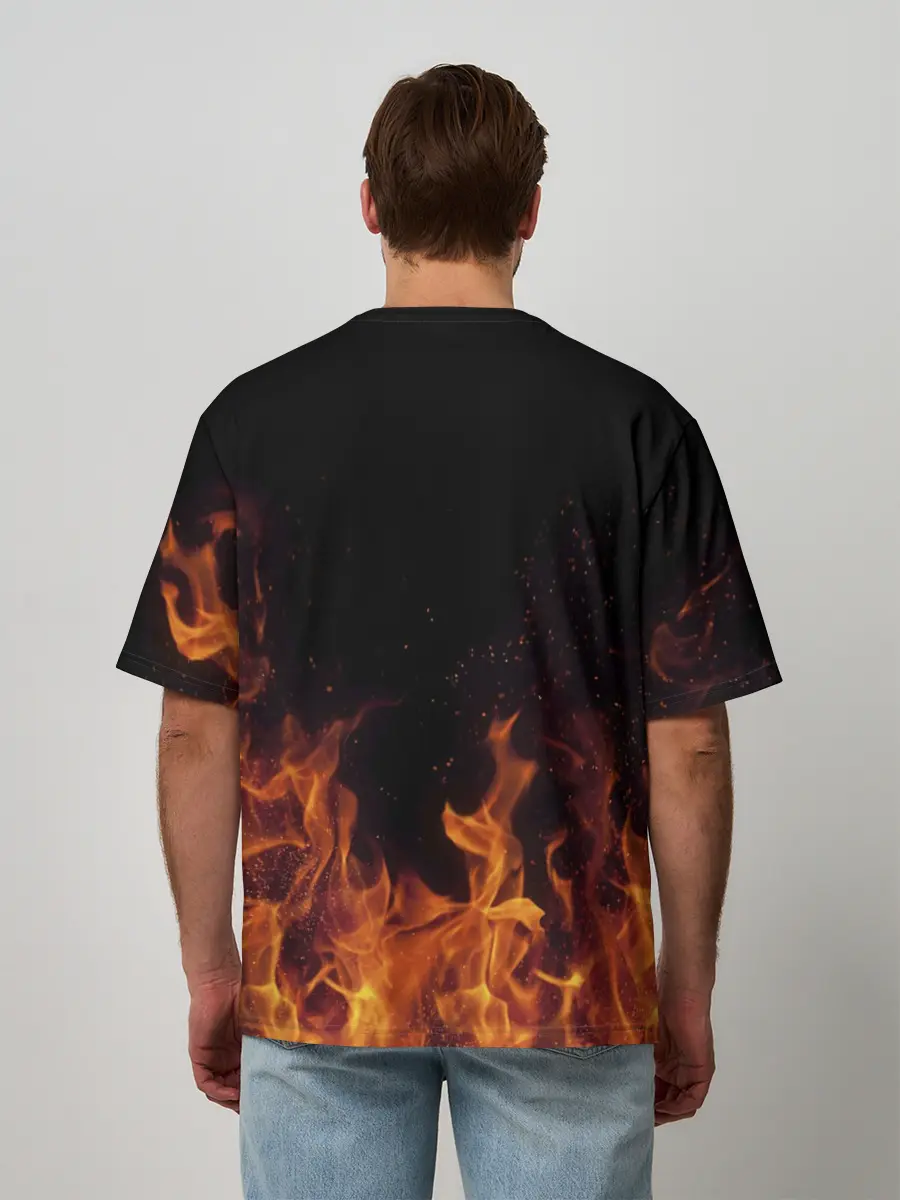 Мужская футболка оверсайз / Саня огонь мужик