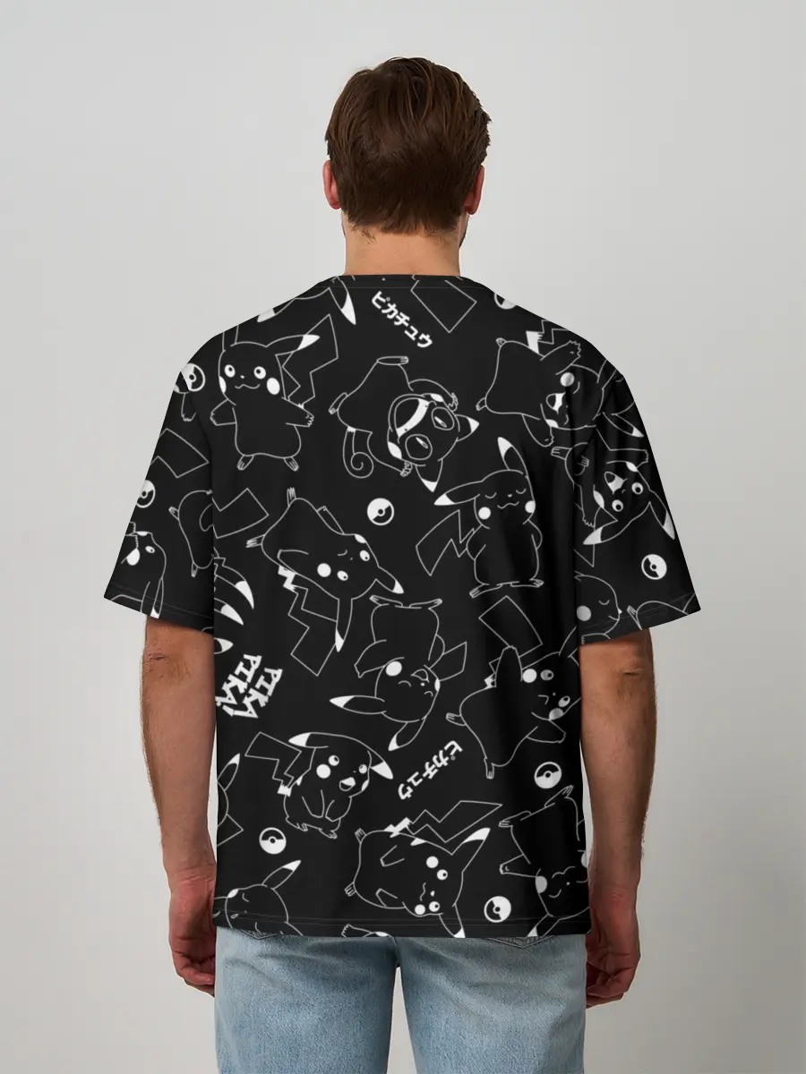 Мужская футболка оверсайз / ПИКАЧУ