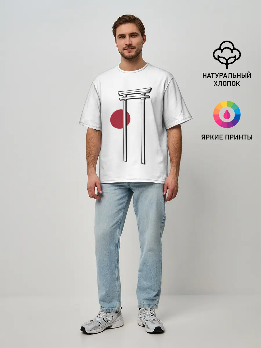 Мужская футболка оверсайз / Япония Тории | Torii in Japan