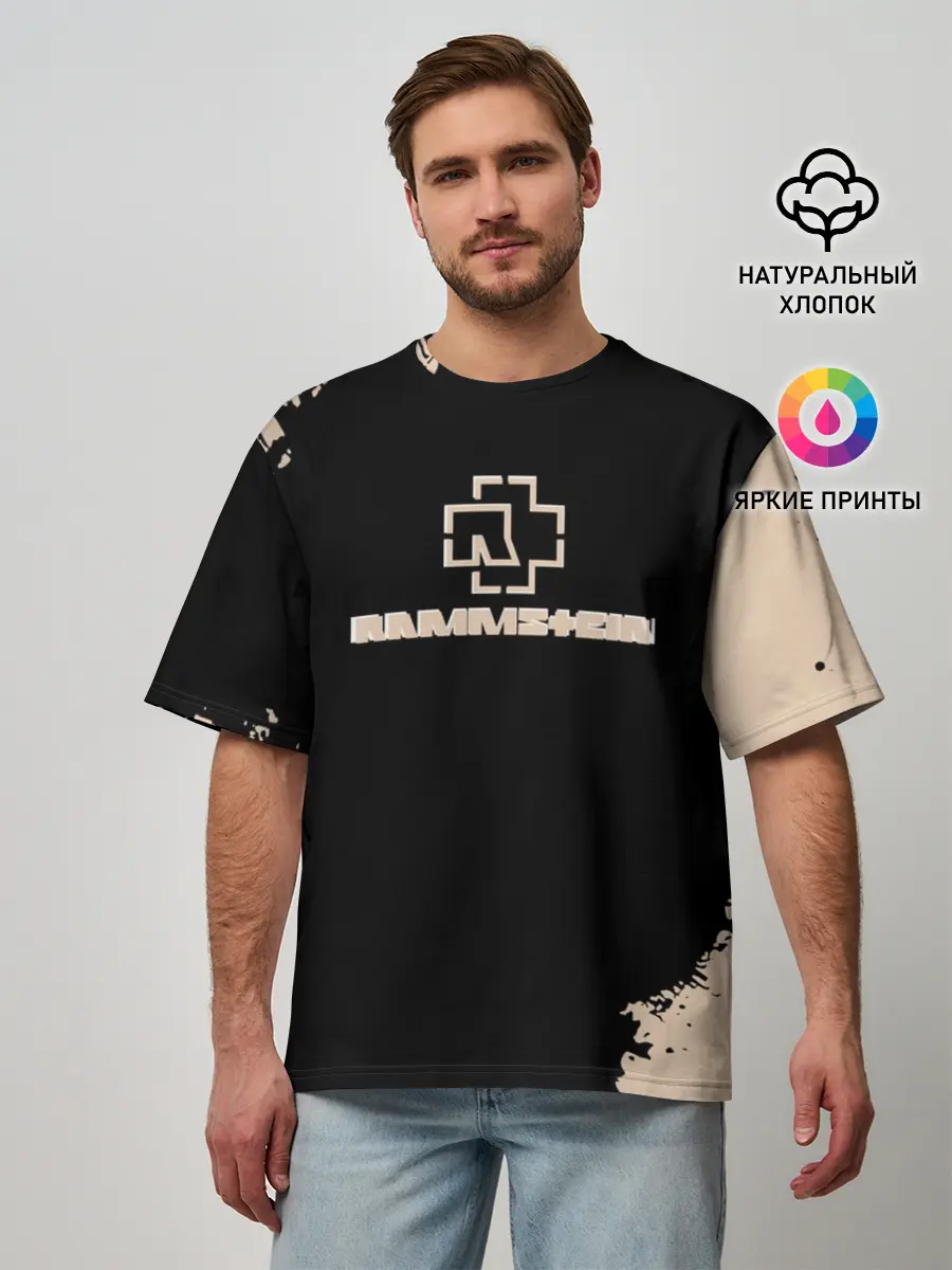 Мужская футболка оверсайз / RAMMSTEIN | Рамштайн Рок Лого