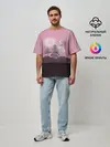 Мужская футболка оверсайз / Розовое сияние