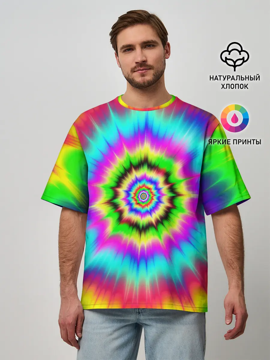 Мужская футболка оверсайз / ОПТИЧЕСКИЙ УЗОР