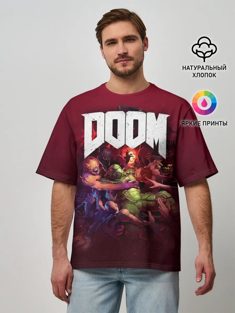 Мужская футболка оверсайз / Doom