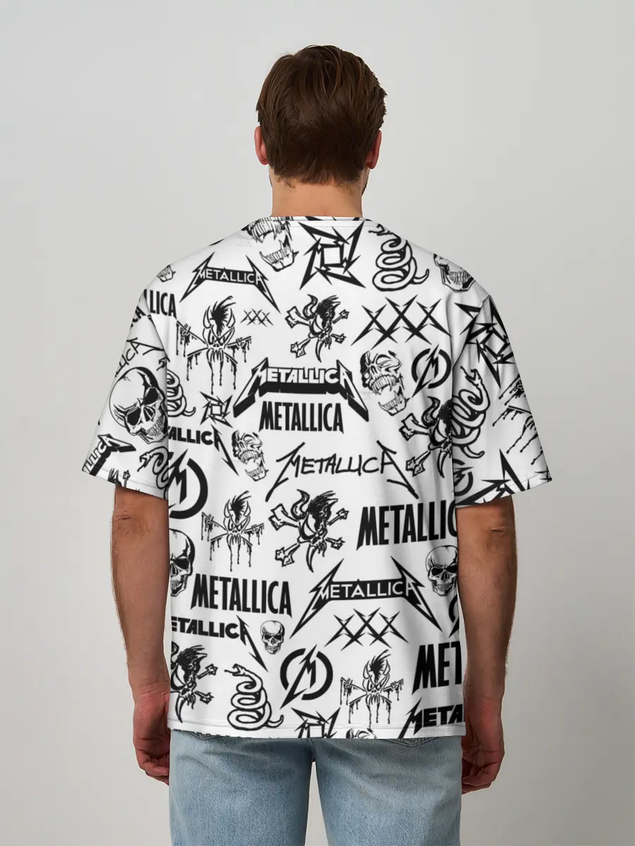 Мужская футболка оверсайз / METALLICA LOGOBOMBING