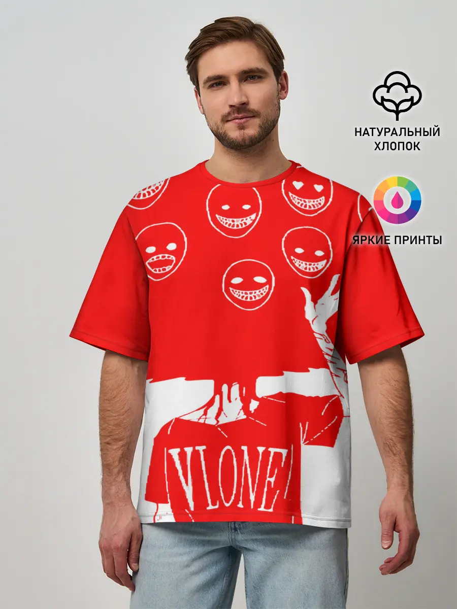 Мужская футболка оверсайз / многоголовый v love