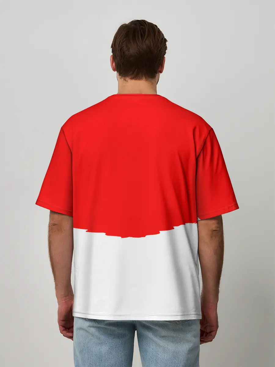 Мужская футболка оверсайз / многоголовый v love