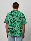 Мужская футболка оверсайз / Зеленый абстрактный узор