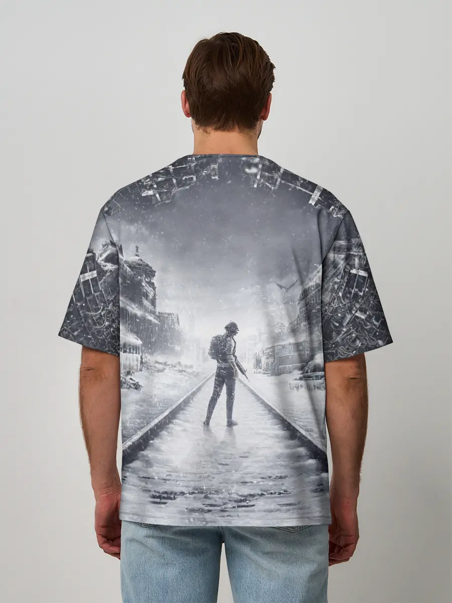 Мужская футболка оверсайз / PUBG x METRO Exodus