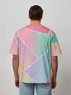 Мужская футболка оверсайз / Нежные цвета геометрии
