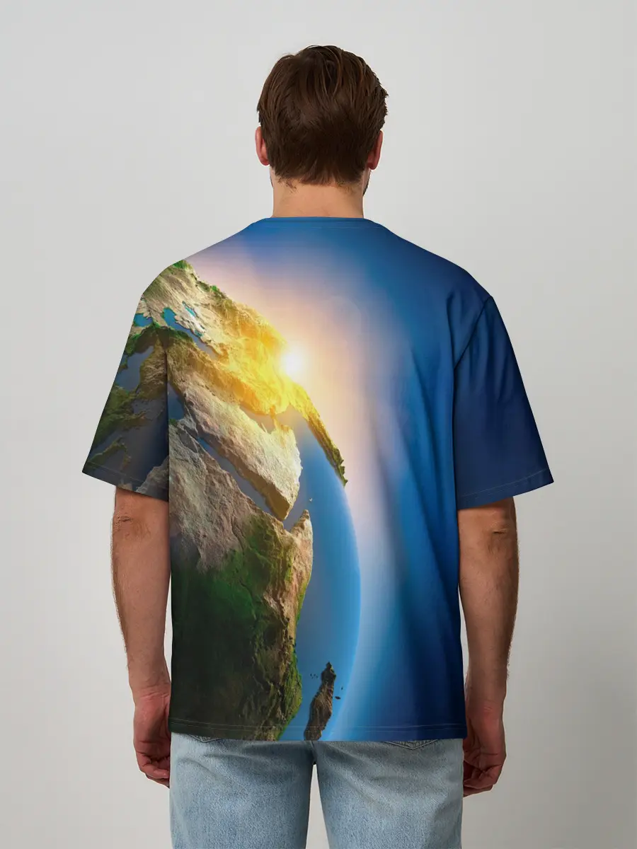 Мужская футболка оверсайз / Планета Земля