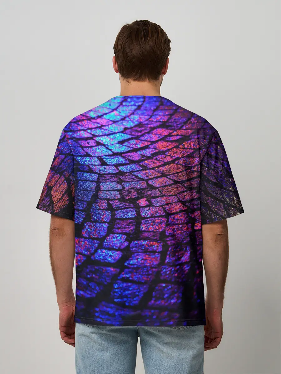 Мужская футболка оверсайз / Мокрый асфальт