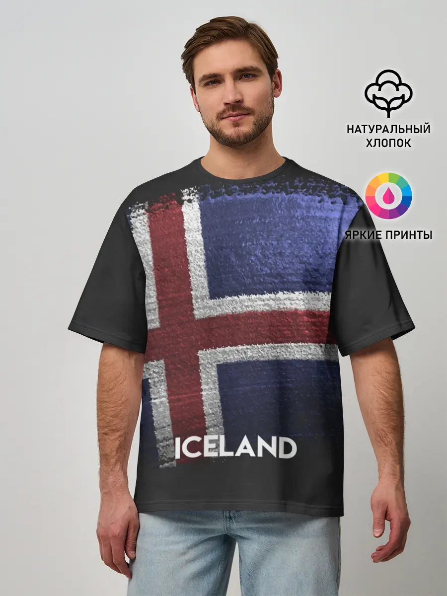 Мужская футболка оверсайз / Iceland