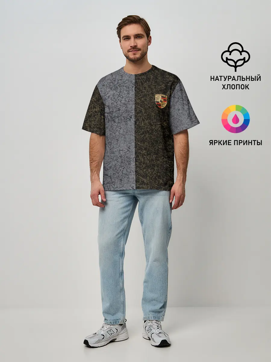 Мужская футболка оверсайз / Полярность металлических цветов