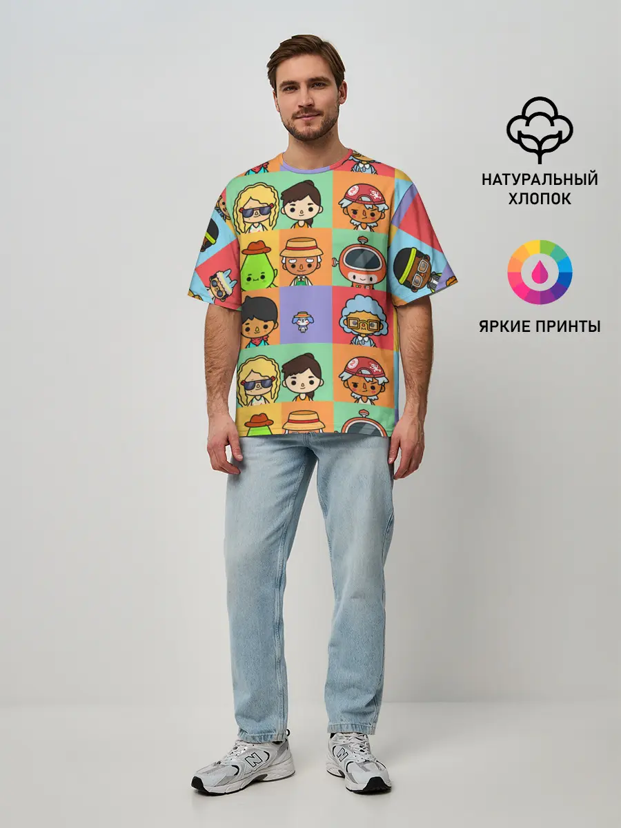 Мужская футболка оверсайз / TOCA BOCA WORLD HERO