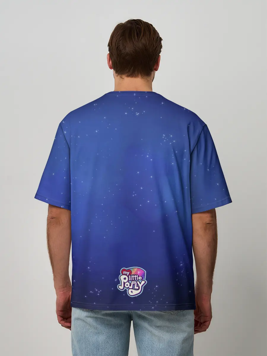 Мужская футболка оверсайз / Лунная пони