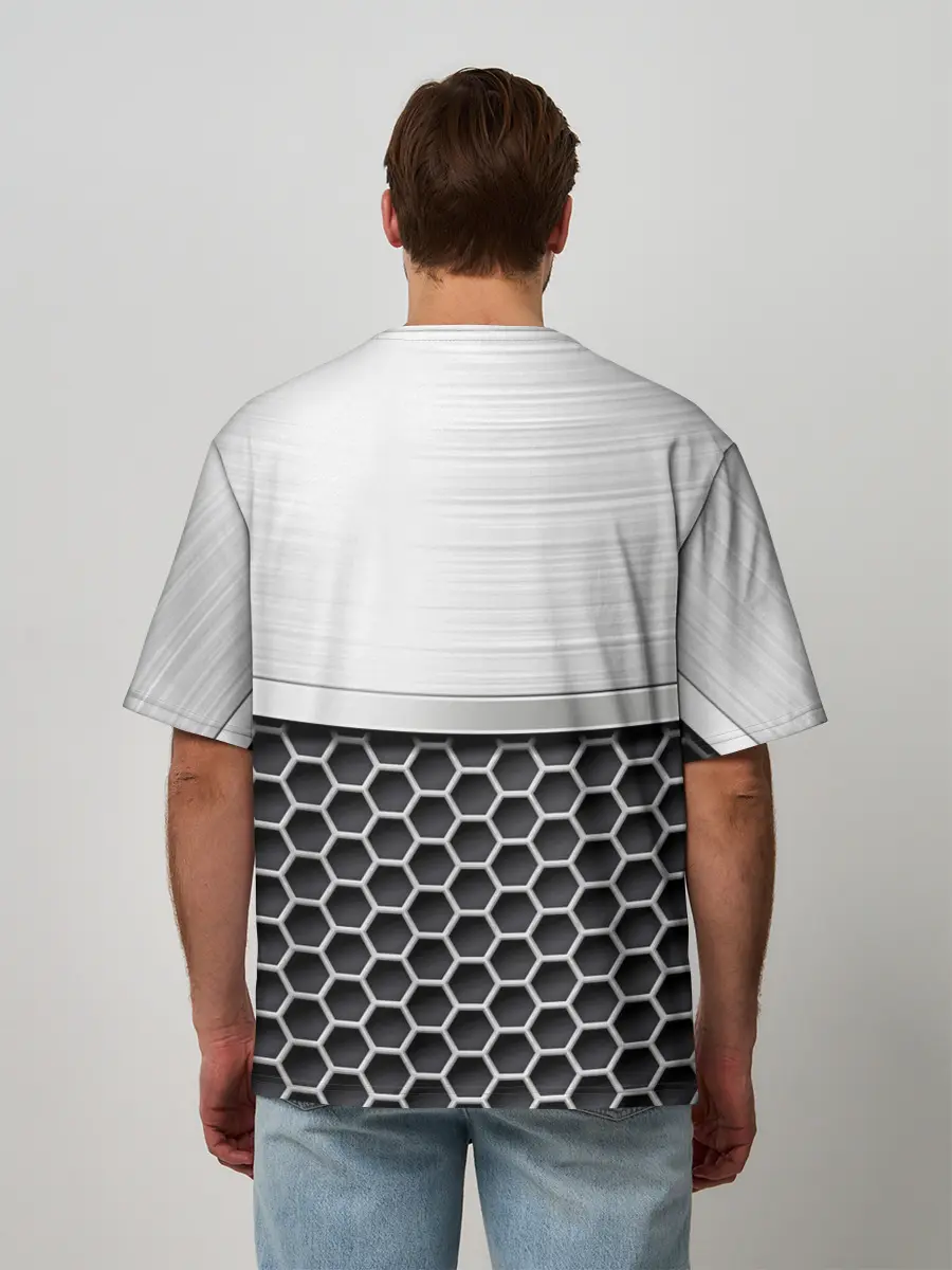 Мужская футболка оверсайз / Hyundai | Стальная решетка
