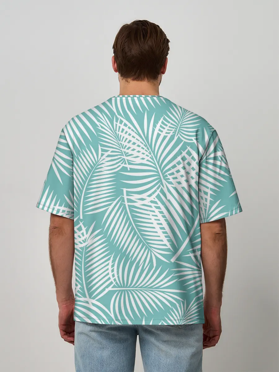 Мужская футболка оверсайз / Листья Пальмы
