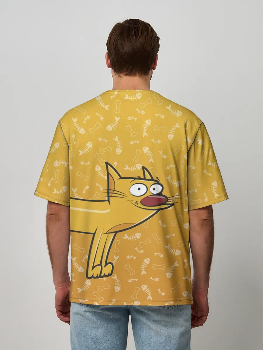 Мужская футболка оверсайз / КОТОПЕС | Пес спереди