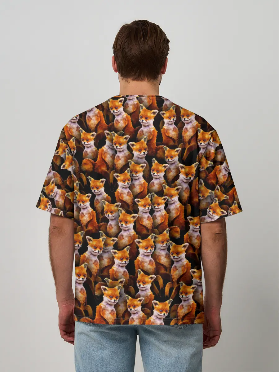 Мужская футболка оверсайз / Упоротые лисы