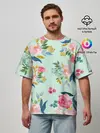 Мужская футболка оверсайз / Цветы